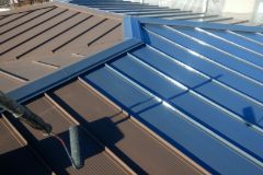 光沢のある新しく塗装された屋根