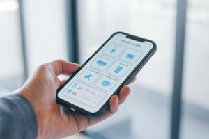スマートフォンで持っている様子