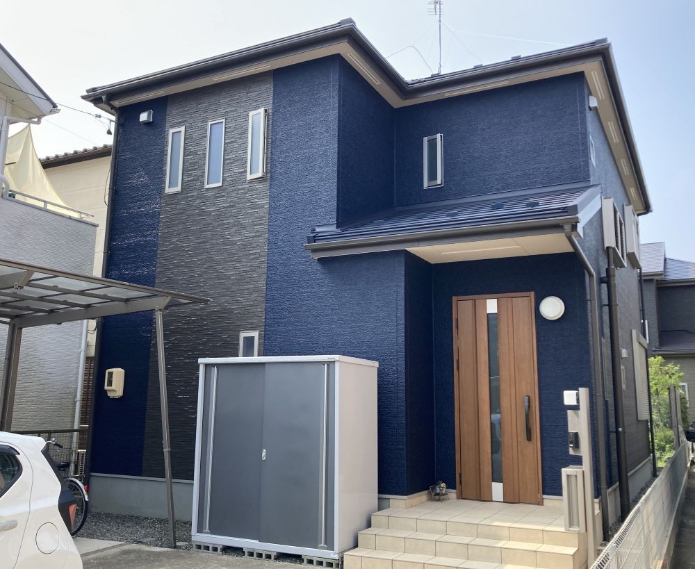 【岐阜市　Ｋ様邸】　外壁塗装-水性ファインコートフッ素遮熱-　屋根カバー工法-アイジー工業 スーパーガルテクト-　ベランダ防水